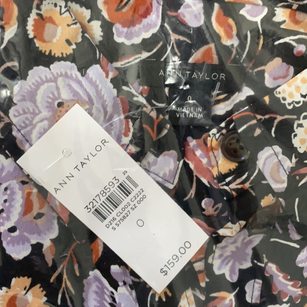 Ann Taylor Floral Collared Midi Shirtdress For Women New - Picture 12 of 12